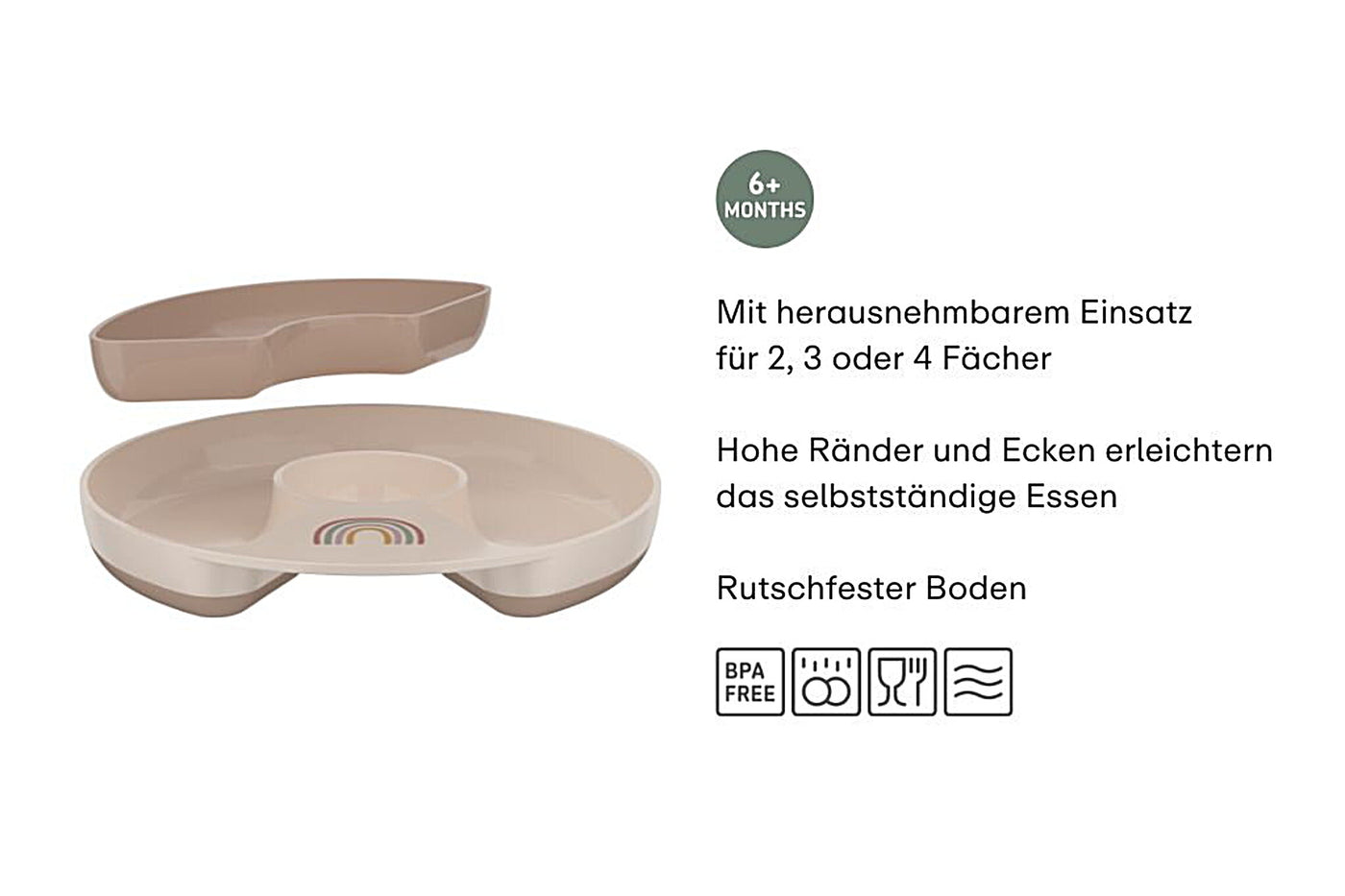 Kinderteller mit Unterteilung Mepal Mio - Sunshine & Rainbow