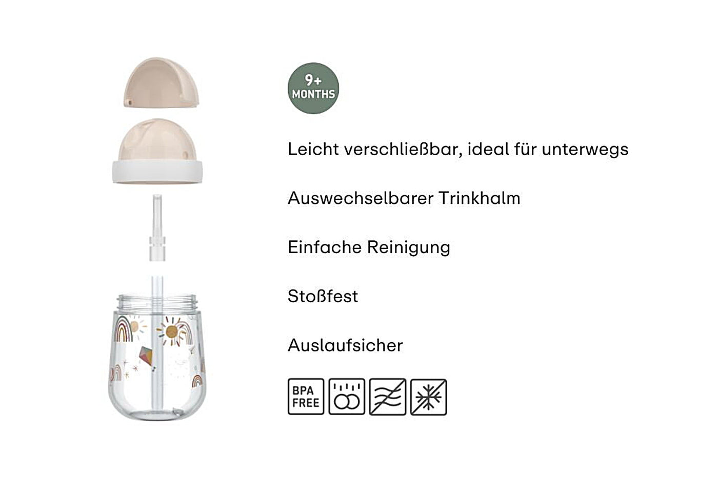 Trinkhalmbecher Mepal Mio 300 ml - Little Dutch - Forest Friends