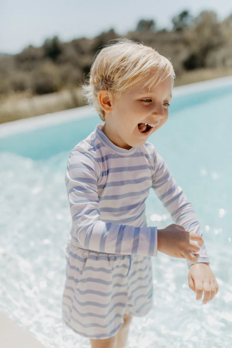 Badeshorts 'blue stripes' mit Hai-Patch - blue stripes