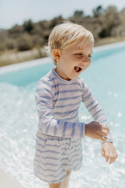 Badeshorts 'blue stripes' mit Hai-Patch - blue stripes