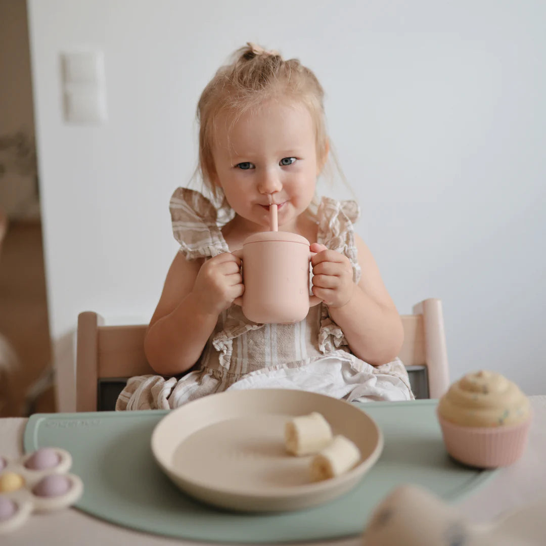 Mushie Silicone Training Cup + Straw Soft Lilac