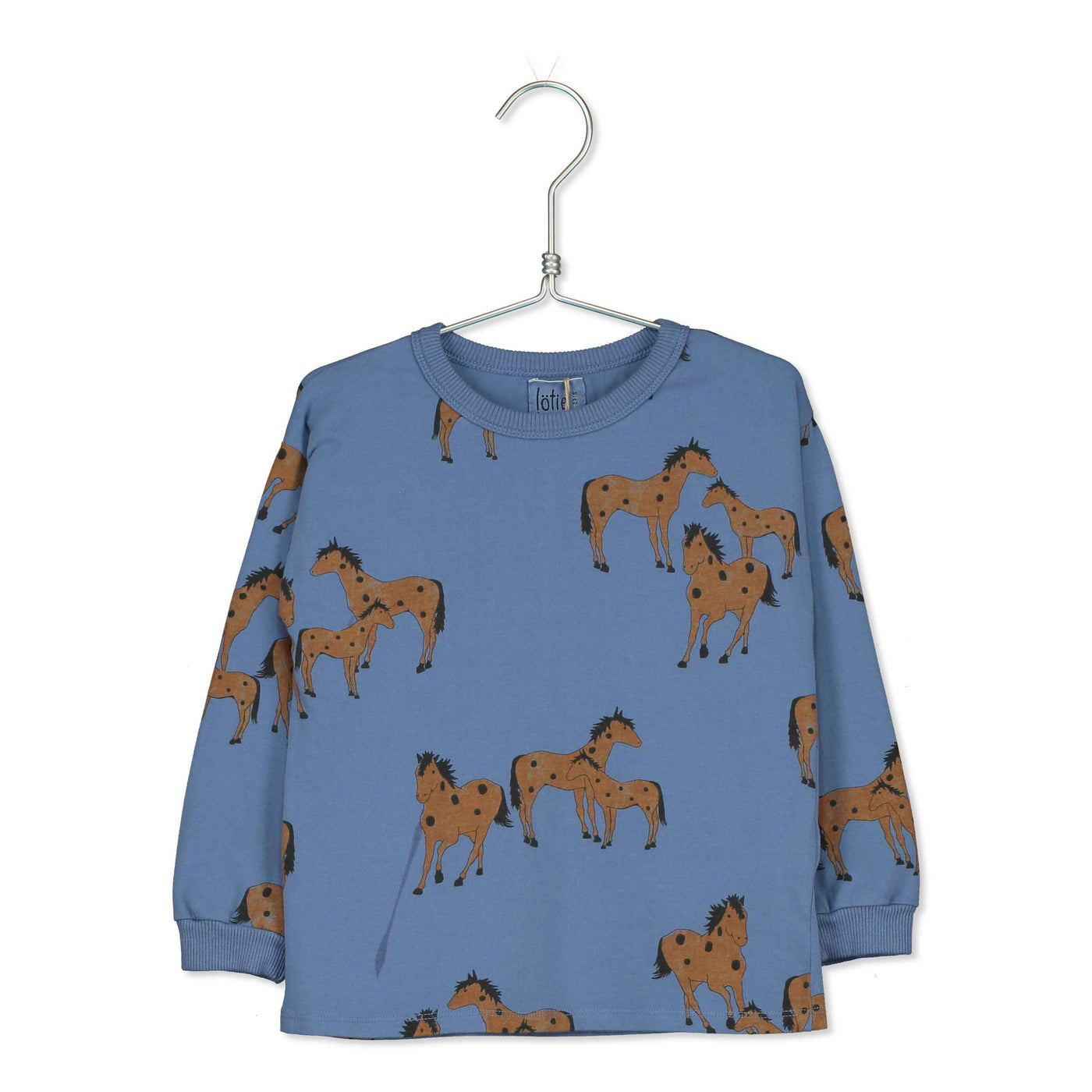 Lötiekids - LONG SLEEVE TSHIRT HORSES - BLUE