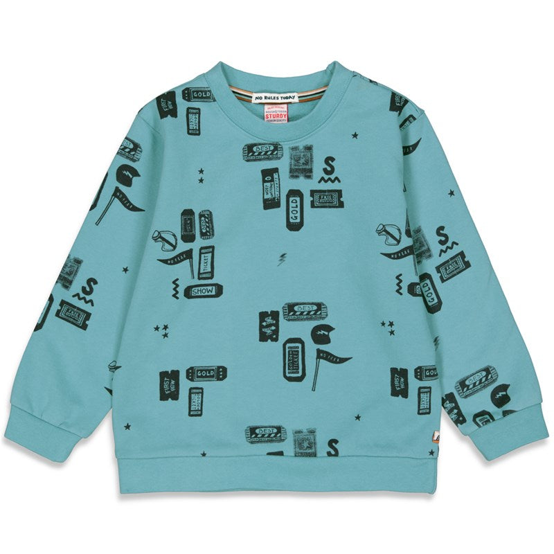 Jubel & Sturdy - Sweater AOP - Ticket To Fun - Blauw