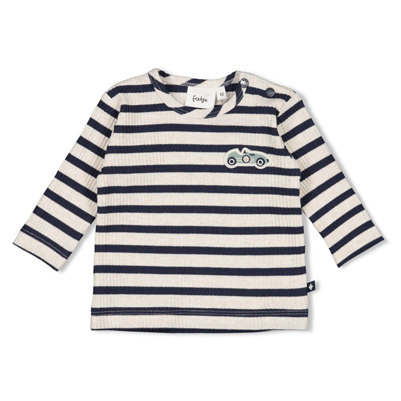 Feetje-Gerippte Longsleeve Ringel -  Let's Go!