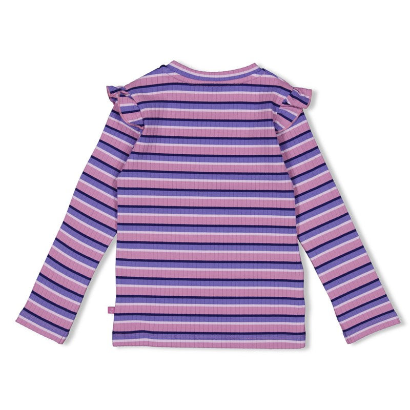 Jubel-Gerippte Longsleeve Ringel - Wild Soul-Violet