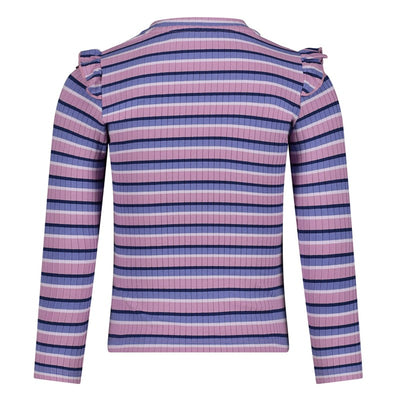 Jubel-Gerippte Longsleeve Ringel - Wild Soul-Violet
