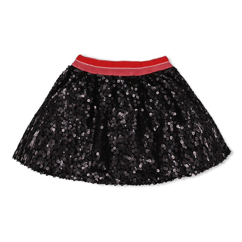 Jubel-Pailetten Rock - Queen Of Hearts-Anthrazit
