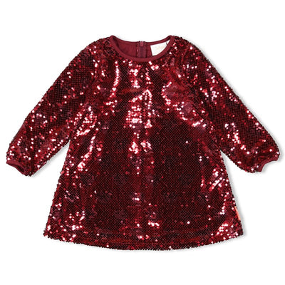 Jubel-Pailetten Kleid - Queen Of Hearts-Bordeaux