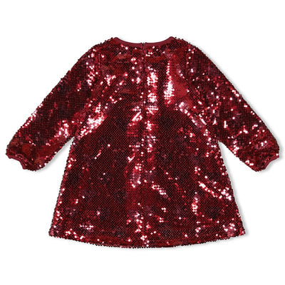 Jubel-Pailetten Kleid - Queen Of Hearts-Bordeaux