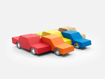 Wooden Toy Car Back & Forth - Orange