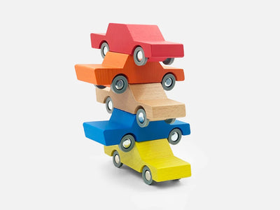 Wooden Toy Car Back & Forth - Orange