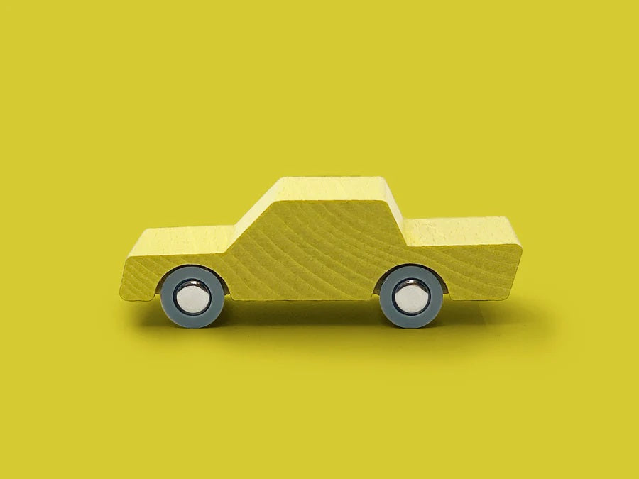 Wooden Toy Car Back & Forth - Orange