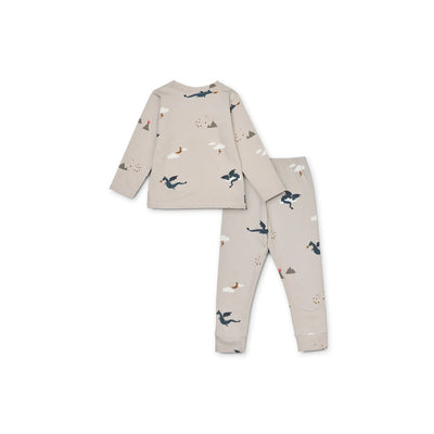 WILHELM PYJAMA-SET LITTLE DRAGON / DARK SANDY MIX