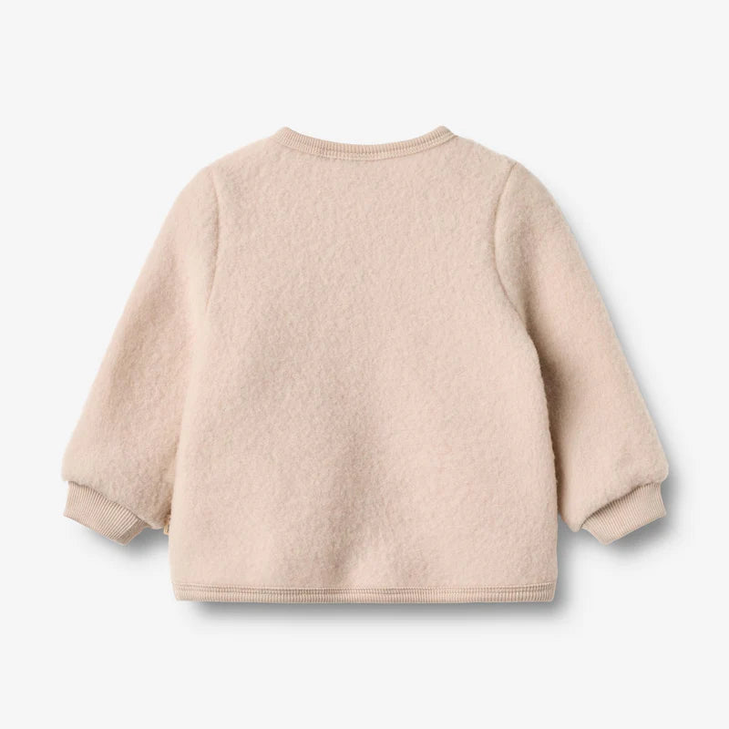 Wheat-Wool Fleece Cardigan Kari-1356 pale lilac