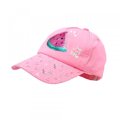 KIDS GIRL-Cap, "watermelon"Mütze, mit Schirm, aus Baumwolle
