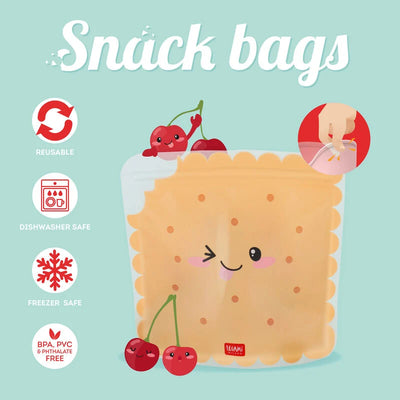 3er-Set Lebensmittelbeutel - Snack Bags- cookie