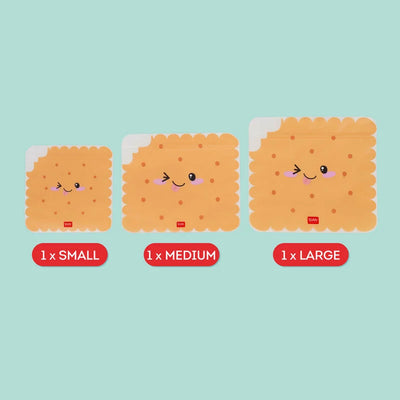 3er-Set Lebensmittelbeutel - Snack Bags- cookie