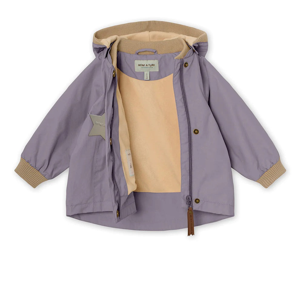 Mini A Ture - Wai fleece lined spring jacket. GRS - Minimal Lilac