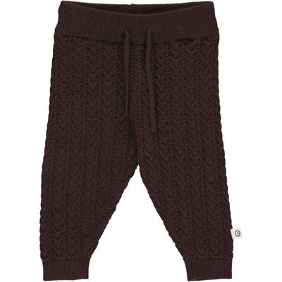 Müsli - Knit cable pants baby - Coffee