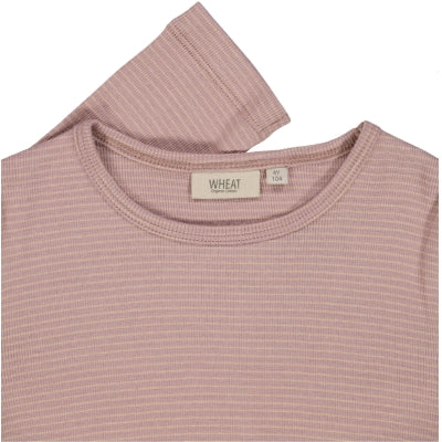 WHEAT - T-Shirt Nor LS - 1163 lilac stripe - 98/3y