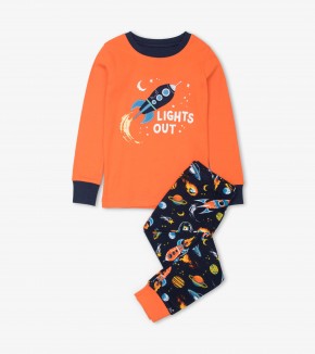 Jungen Schlafanzug Retro Rockets Organic Cotton Applique Pajama Set