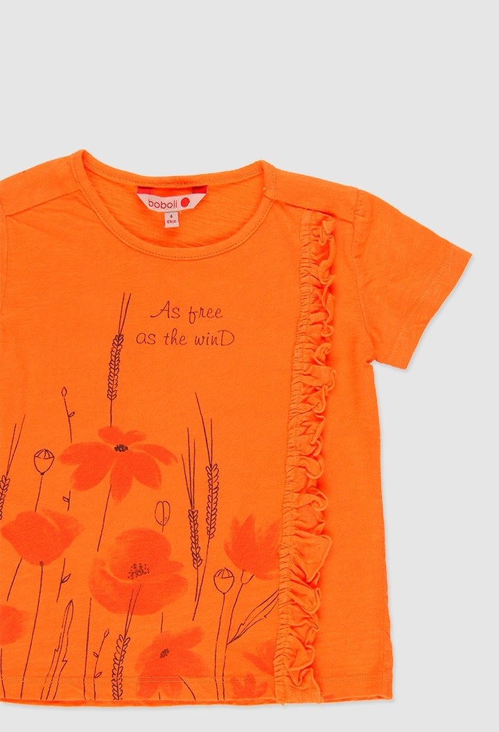 T-Shirt mandarin mit Blumenprints