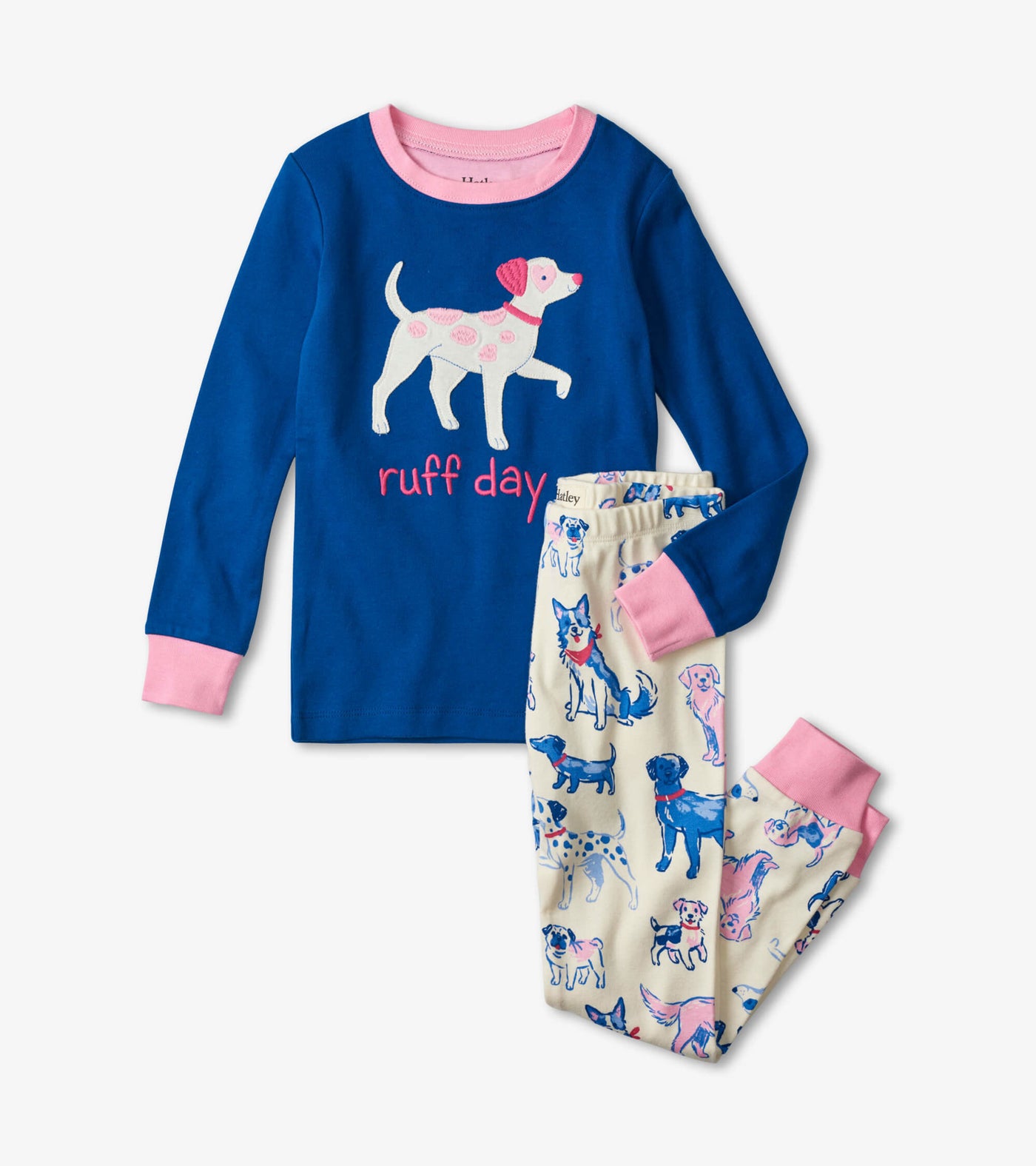 Pink Pups Bio Baumwolle Applique Pyjama Set