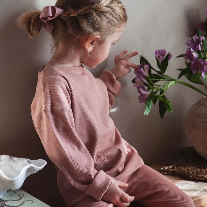 Cosy Roots-Organic Leggings - RIB Collection-Dusty Rose