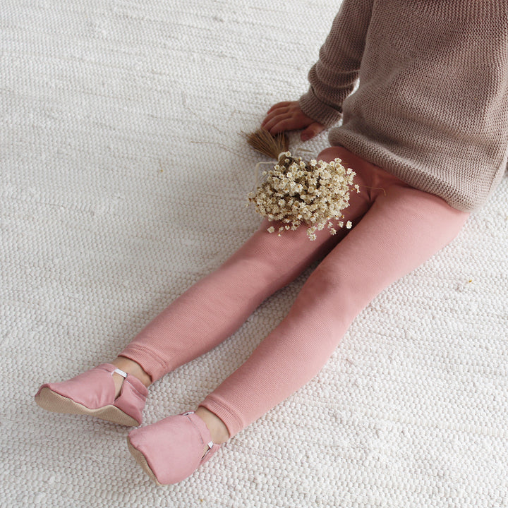 Cosy Roots-Organic Leggings - RIB Collection-Dusty Rose