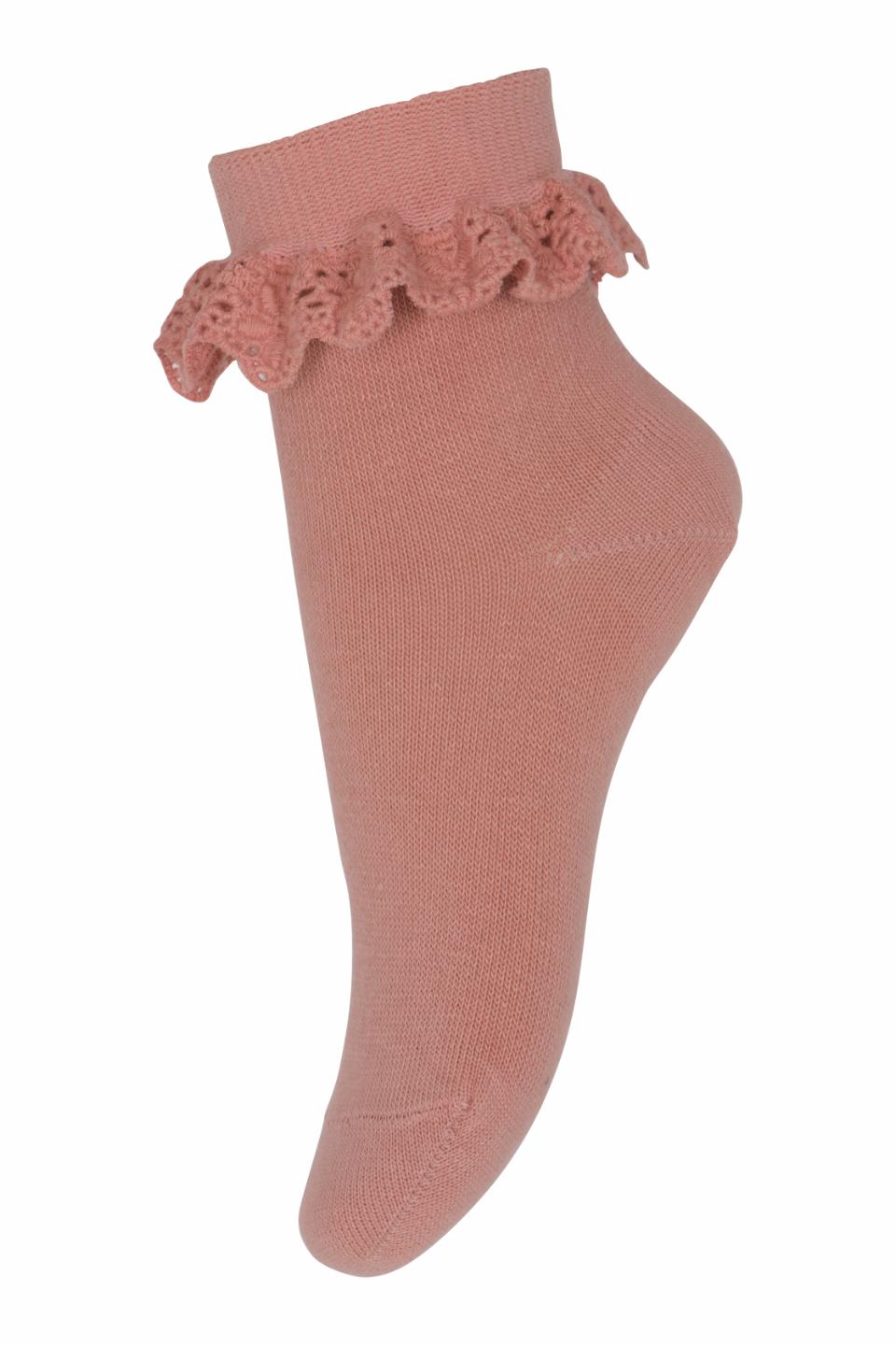 MP Denmark - Cotton socks with lace - Rose Dawn