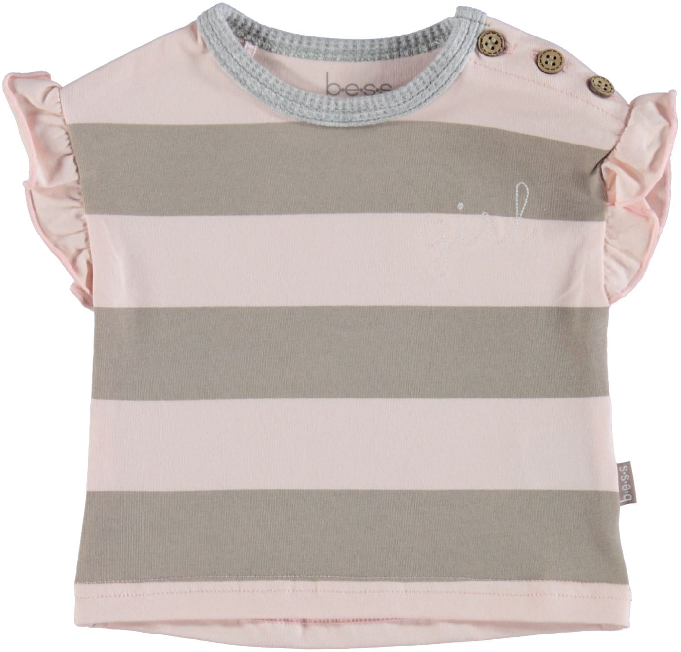 BESS - Shirt sh.sl. Striped - Pink