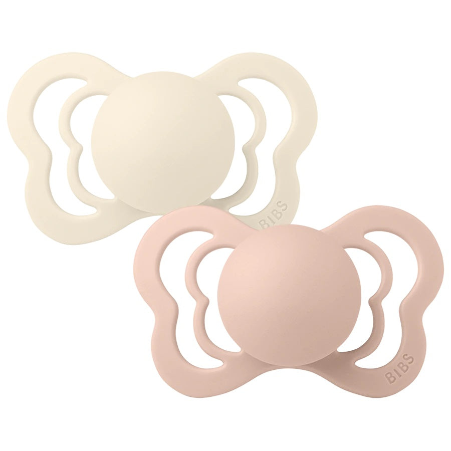 BIBS Couture 2 PACK Ivory & Blush Silicone 0-6m