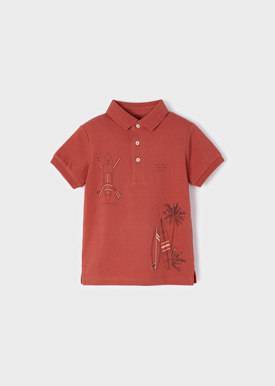 Mayoral - Kurzarm Polo Shirt Print - Terracotta