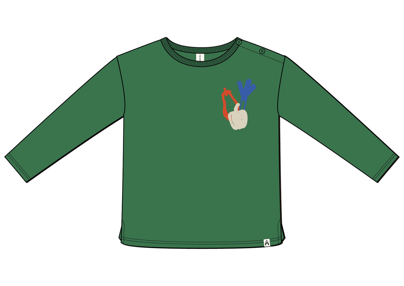 THE NEW CHAPTER - T-shirt with small artwork - Farm Green
