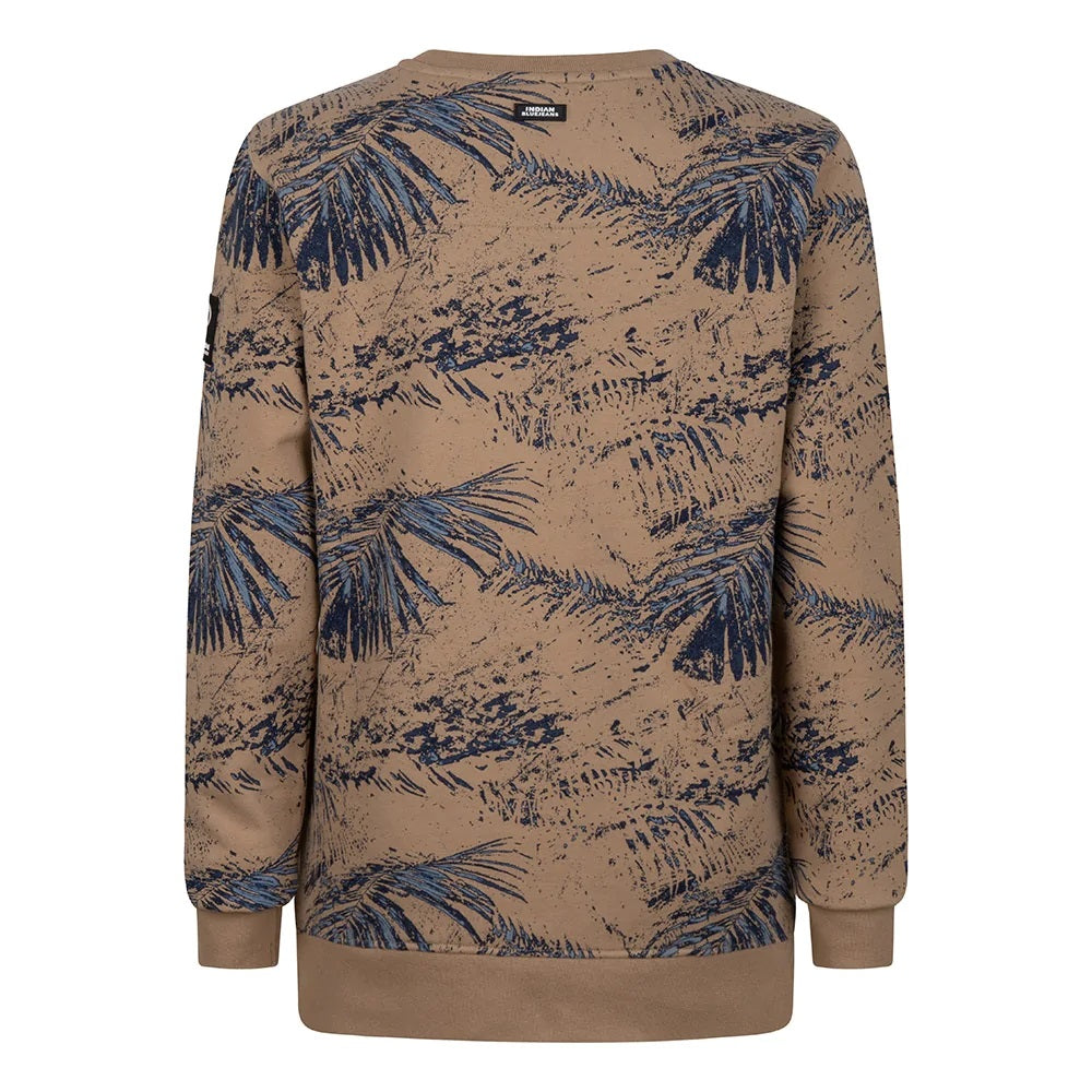 Indian Blue Jeans - CREWNECK PALM AOP - Warm Sand