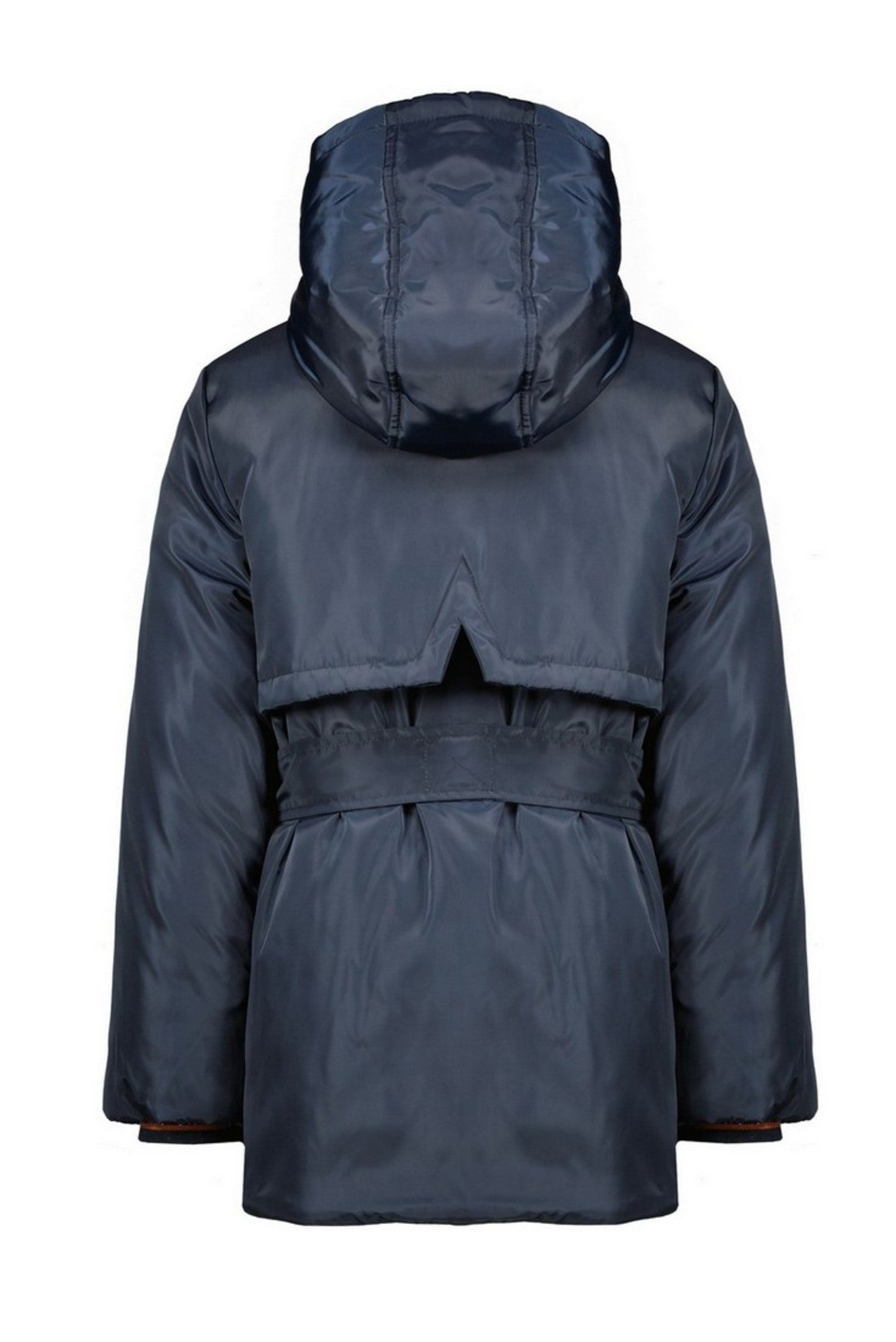 NONO - Bow hooded parka style jacket with little bag - Navy Blazer