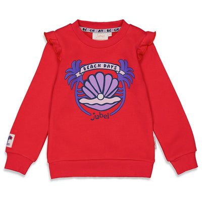 Jubel & Sturdy - Sweater Rüschen - Shell We Dance - Rood