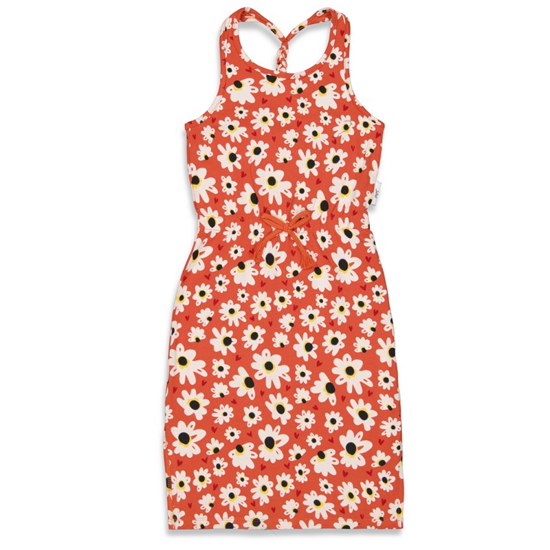 Jubel & Sturdy - Maxi Kleid AOP - Have A Nice Daisy - Roest