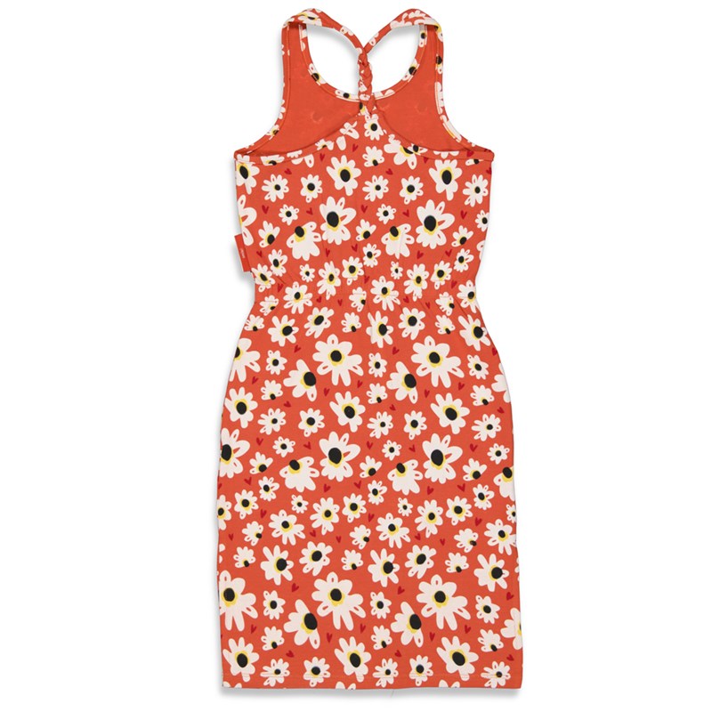 Jubel & Sturdy - Maxi Kleid AOP - Have A Nice Daisy - Roest