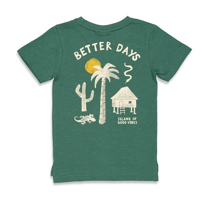 Jubel & Sturdy - T-Shirt Better Days - Tiki Island - Groen