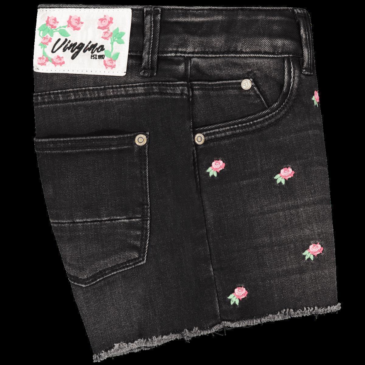 JEANS DAFINA FLOWER Black Vintage